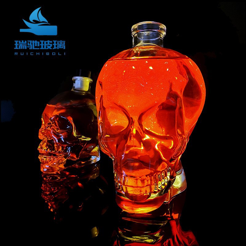 skull head whiskey bottle