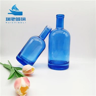 بطری های شراب شیشه ای آبی 500 میلی لیتری