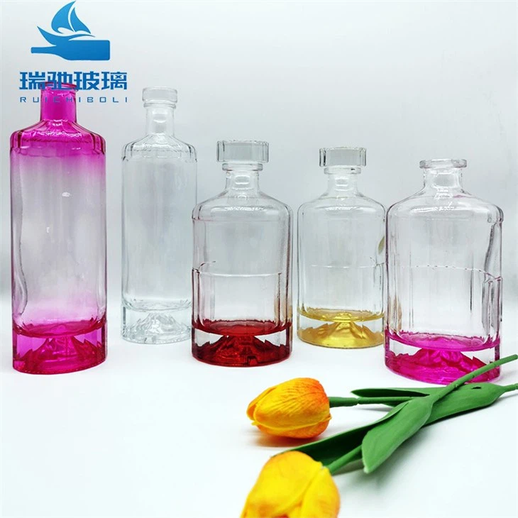 500ml Colorful Vintage Glass Bottles With Cork Tops