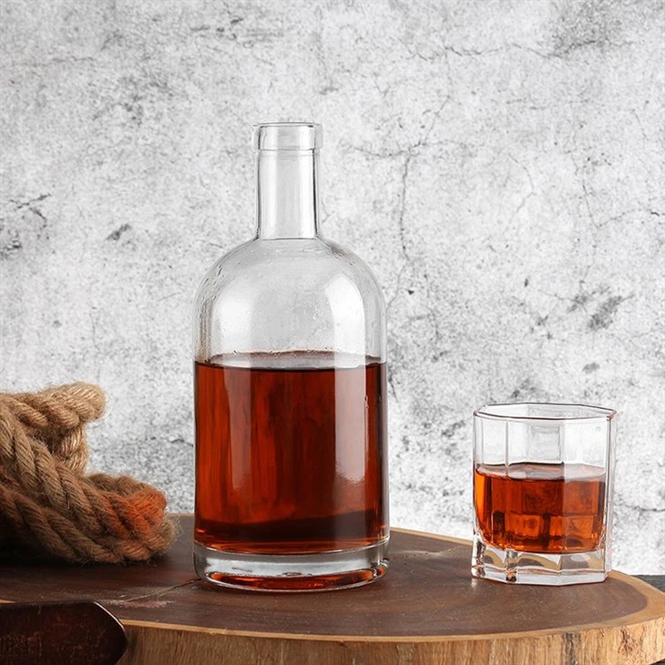 750ml Round Glass Wine Bottle