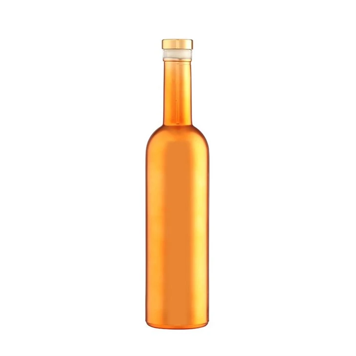 Golden Color 750ML Thin Tall Whiskey Bottle